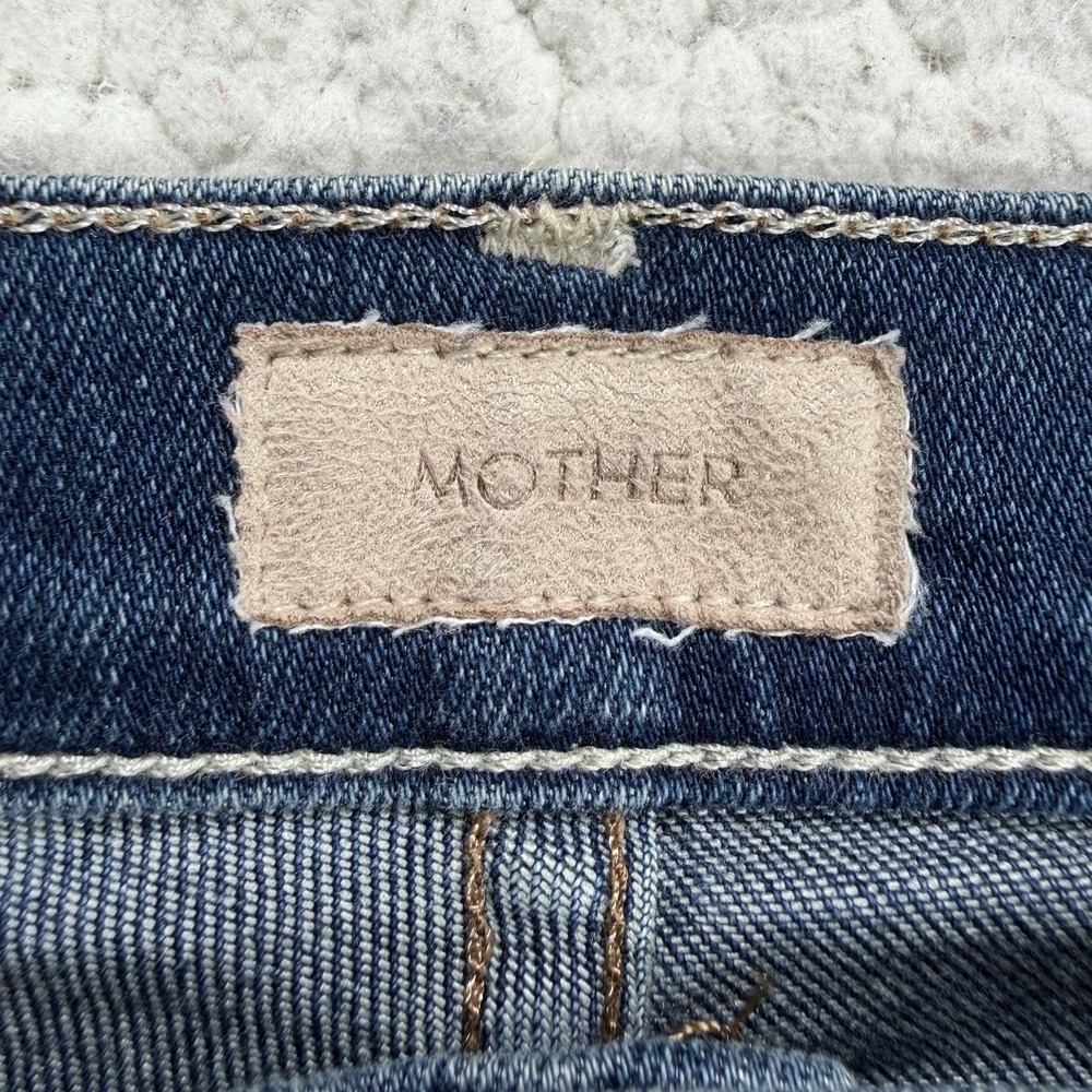 MOTHER The Insider Crop Step Fray Jeans Women's 31x26 Flare Y2K Boho Designer - Picture 6 of 13